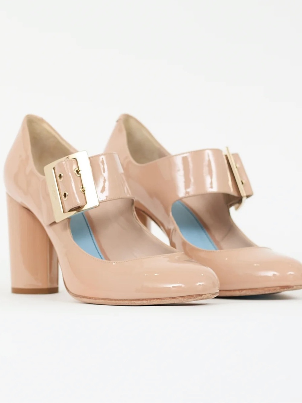 Lanvin Beige Patent Leather Mary Jane Pump